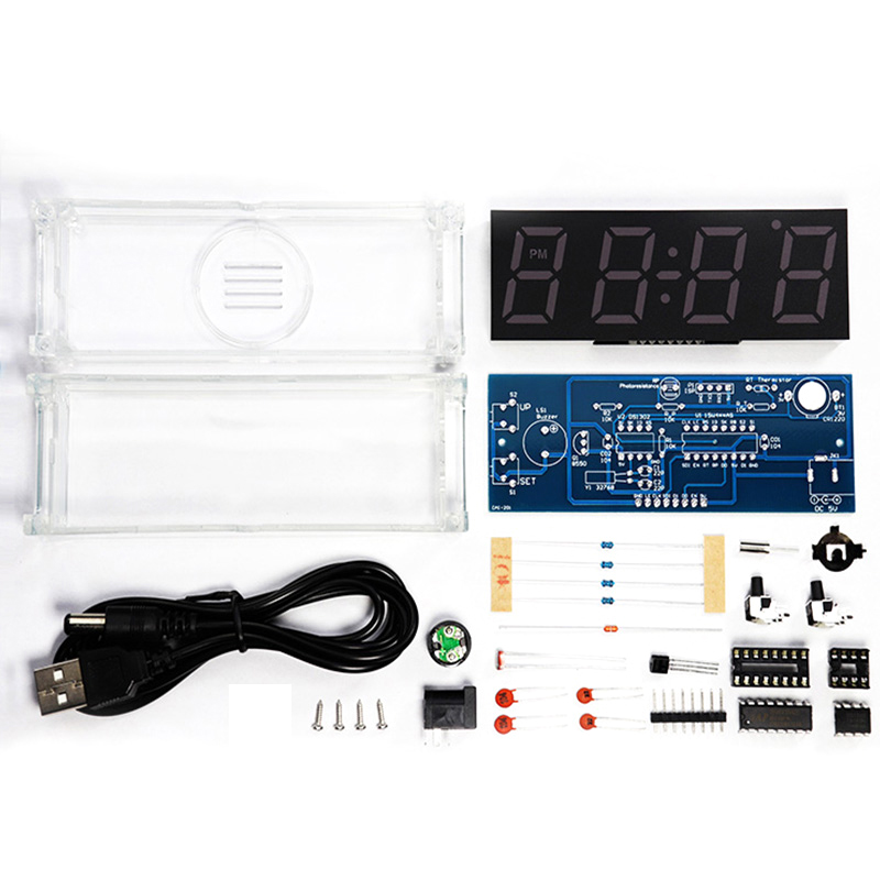 디지털 튜브 DIY 시계 키트, 온도 다색 LED 주  - Diy Electronics Youtube 리뷰 및 가격