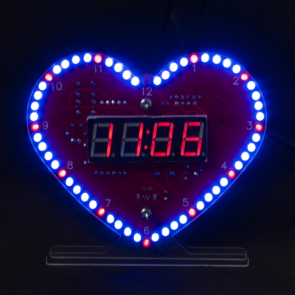 DIY 전자 키트 다기능 하트 모양의 LED 시계 4  - Diy Electronics Youtube 리뷰 및 가격