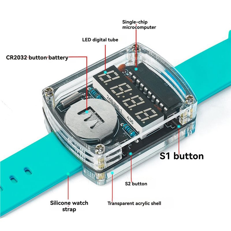 2X DIY 시계 LED 시계 전자 키트 0.28인치  - Diy Electronics Watch 리뷰 및 가격